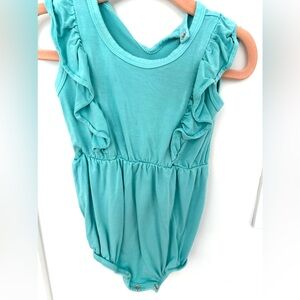 Kyte BABY Teal Ruffle Bodysuit